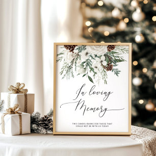 Affiche À feuillage persistant dans le mariage de mémoire