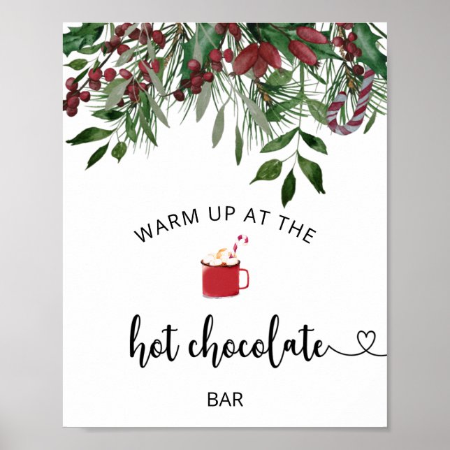 Affiche À feuillage persistant Réchauffez-vous au Hot Choc (Devant)