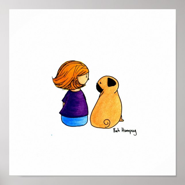 Affiche A Girl and Her Pug (blonde version) (Devant)