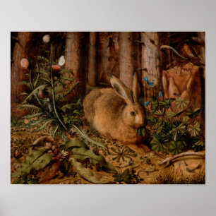 Affiche A Hare in the Forest by Hans Hoffmann - Vintage