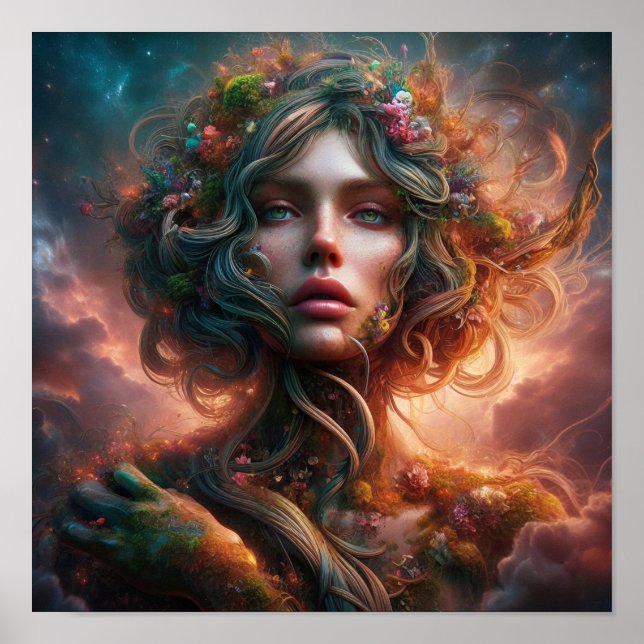 Affiche A.I. Belle déesse naturelle (Devant)