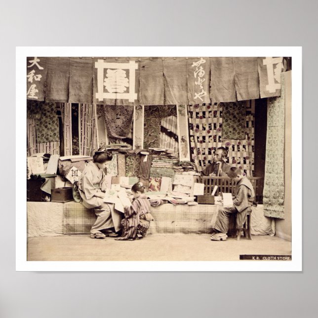 Affiche A Japanese cloth store, c.1890 (main coloured phot (Devant)