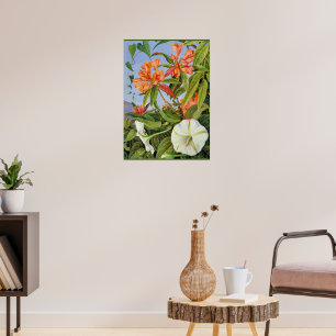Affiche A Javan Rhododendrum et Ipomoea