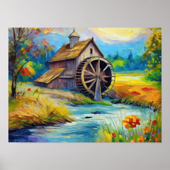Affiche À la ferme 2 - Scène d'art rural (Devant)