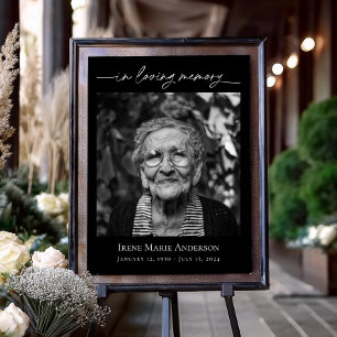 Affiche À la mémoire de Mémorial Funéraire Photo Hommage