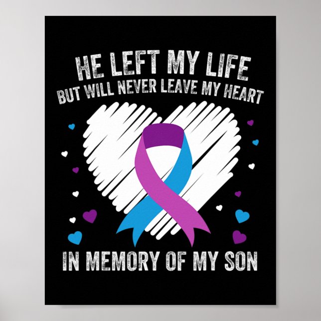 Affiche À la mémoire de mon fils aimant Prévention du suic (Devant)