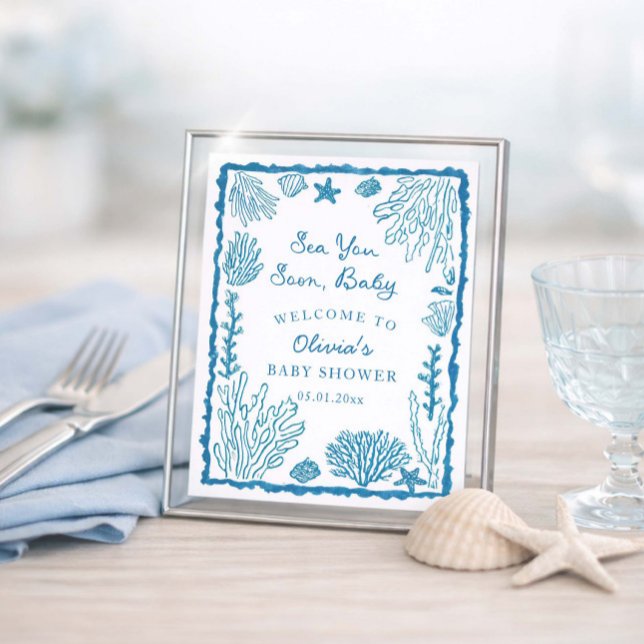 Affiche À la mer bientôt Baby Shower  (Créateur téléchargé)