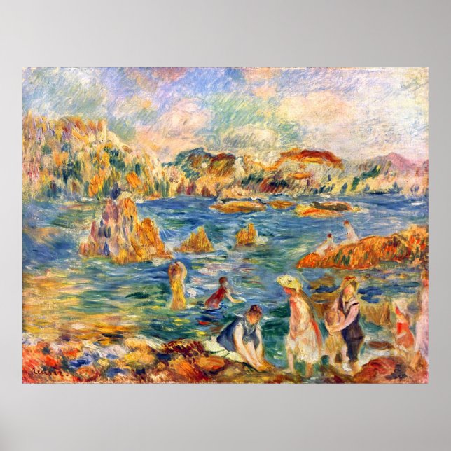 Affiche A la plage de Guernesey par Alfred Sisley (Devant)