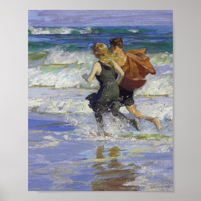 Affiche À la plage par Edward Henry Potthast (Devant)
