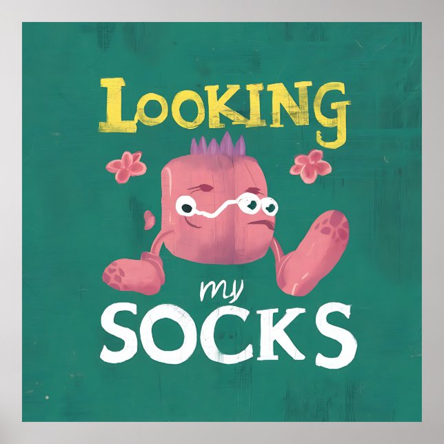 Affiche à la recherche de chaussettes (Devant)