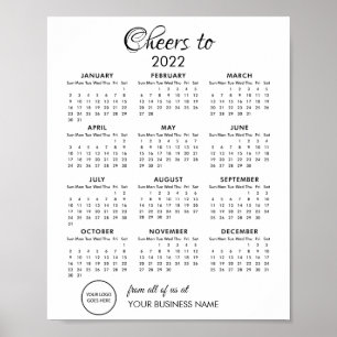 Affiche À la santé de l'agenda 2022 Logo d'entreprise