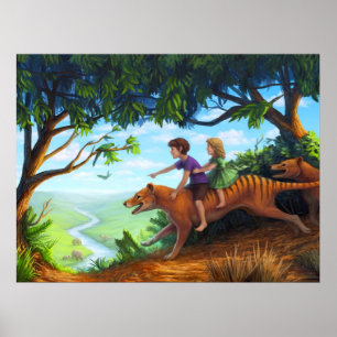 Affiche À la vallée du megafauna