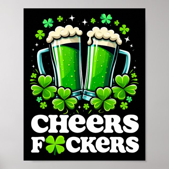 Affiche À la vôtre Saint Patrick Drôle Hommes Bière Buveur (Devant)