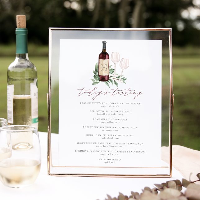 Affiche À l'amour Menu de dégustation de vin (Créateur téléchargé)