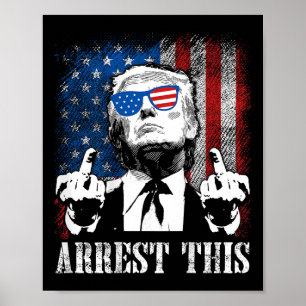 Affiche (à l'arrière) Arrêter ce Trump 2025 Drapeau améric