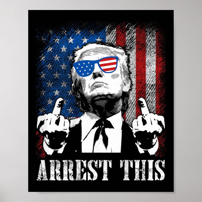 Affiche (à l'arrière) Arrêter ce Trump 2025 Drapeau améric (Devant)