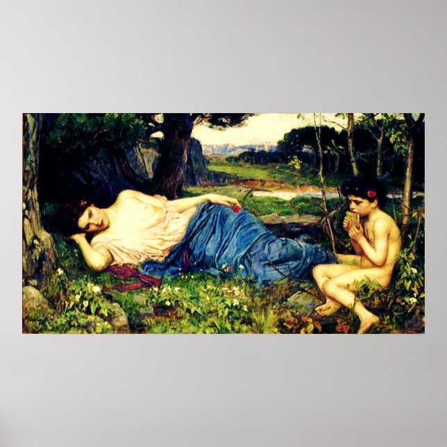 Affiche À l'écoute de ses douceurs pipings (1911)~ Fine Ar (Devant)