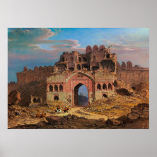 Affiche À l'entrée principale du Purana Qila, Delhi