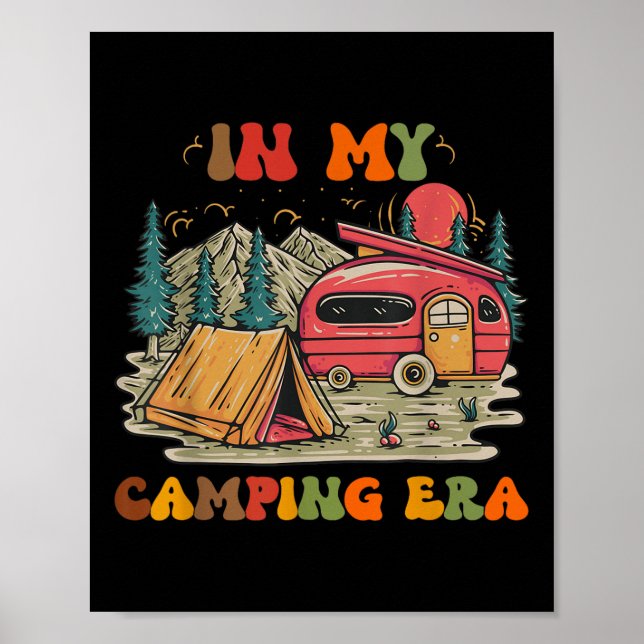 Affiche À l'époque de mon camping Rétro Groovy Drôle de ca (Devant)