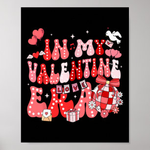 Affiche À l'ère de la Saint-Valentin Groovy Rétro Disco Cœ