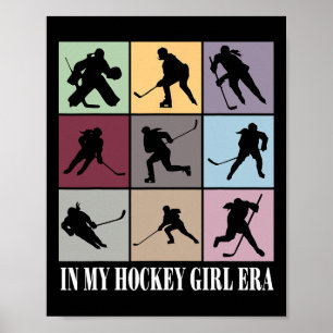 Affiche À l'ère de ma fille de hockey drôle de joueuse de