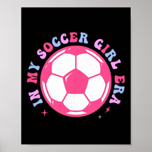 Affiche À l'ère de ma fille footballeuse Rétro Fille footb