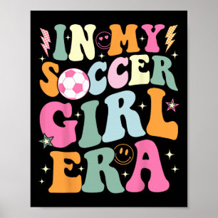 Affiche À l'ère de ma fille footballeuse Rétro Groovy Fill
