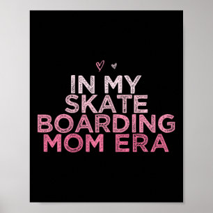 Affiche À l'ère de ma mère en skateboard drôle rétro cœur