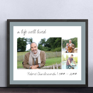 Affiche A Life Well Lived Script Casual 3 Photo Faire-part