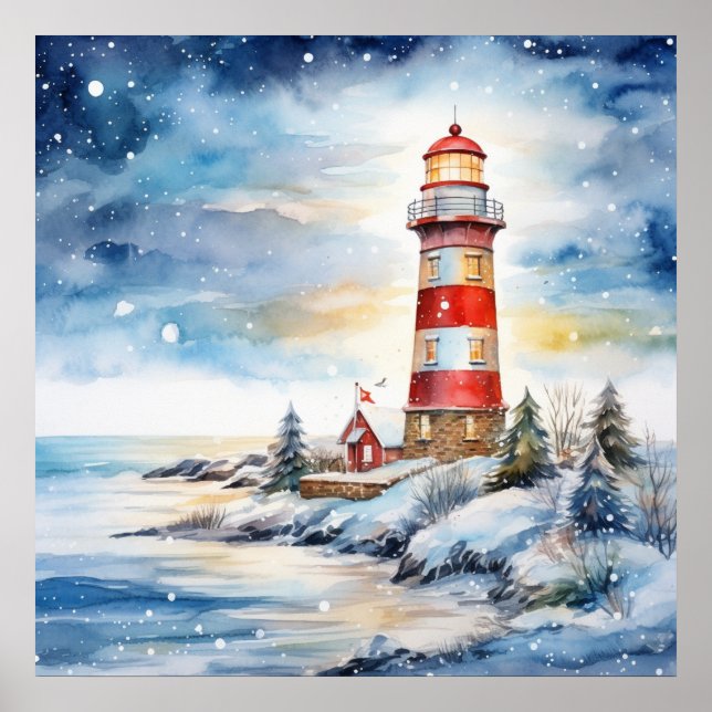 Affiche A Lighthouse in Winter (Devant)