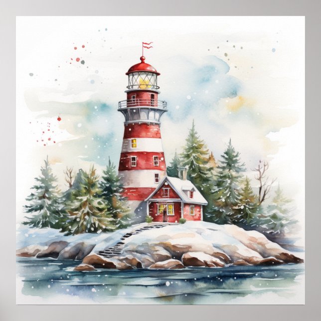 Affiche A Lighthouse in Winter (Devant)