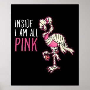 Affiche À L'Intérieur Je Suis Tout Flamant rose Rose   Fla