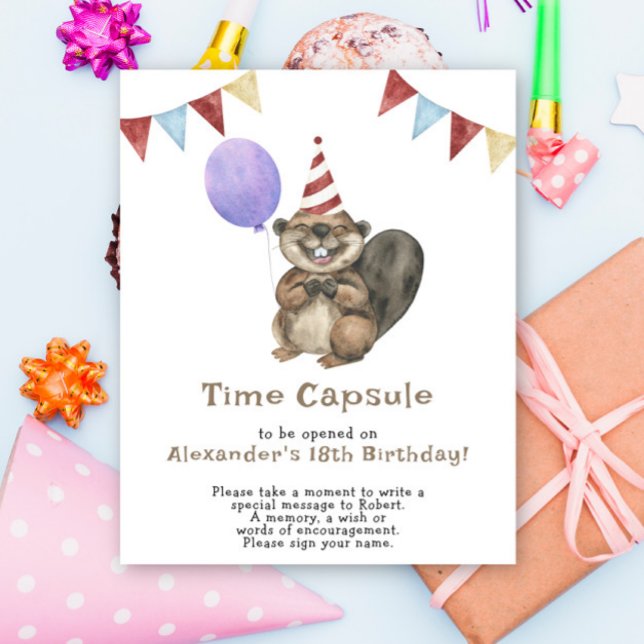 Affiche A Little Beaver Time Capsule 1st birthday (Créateur téléchargé)
