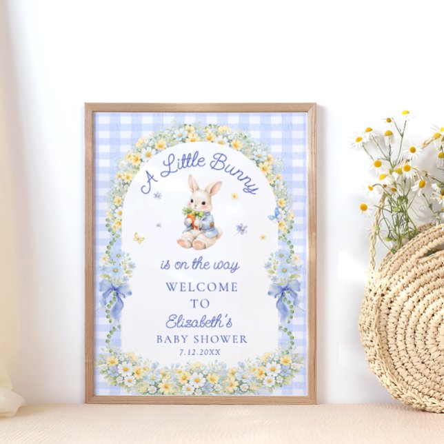 Affiche A Little Bunny Is On The Way Baby Shower Welcome (Créateur téléchargé)