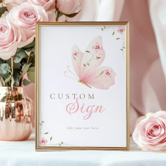 Affiche A Little Butterfly Custom Table Sign
