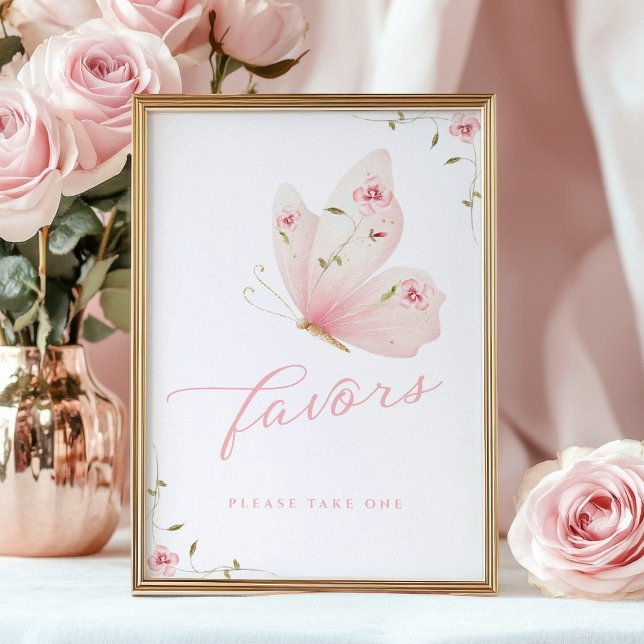 Affiche A Little Butterfly Favors Table Sign (Créateur téléchargé)