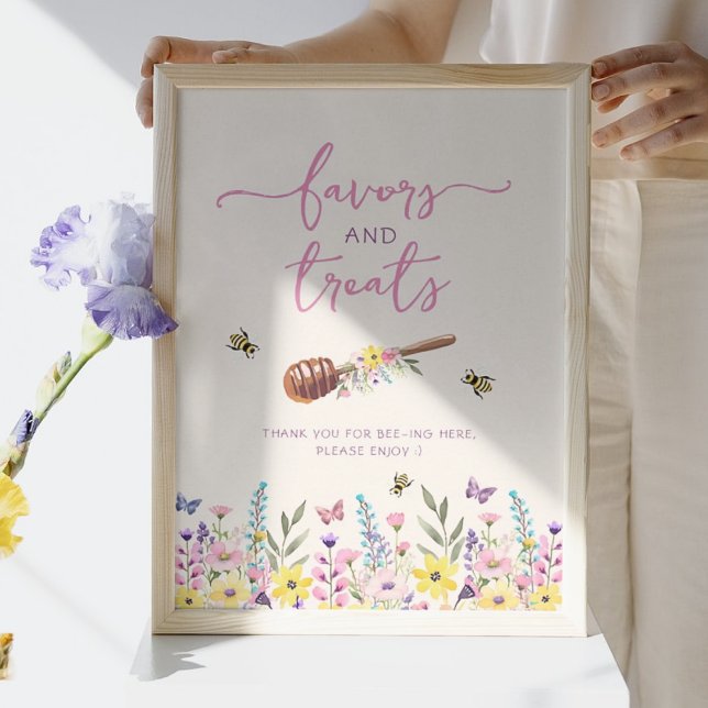 Affiche A Little Honey Baby Shower Favors & Treats Sign (Créateur téléchargé)