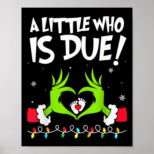 Affiche A Little Who Is Due Pregnancy Announcement Christm (Devant)