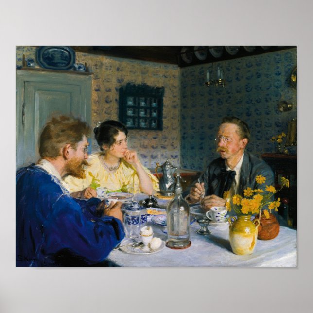Affiche A luncheon par Peder Severin Kroyer (Devant)