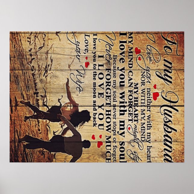 Affiche À ma conception de mari | Lettre À Lui | Bel cadea (Devant)