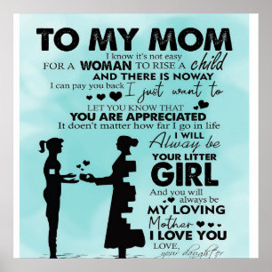 Affiche À ma conception mère Lettre à maman