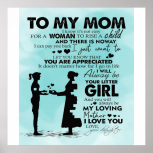 Affiche À ma conception mère Lettre à maman