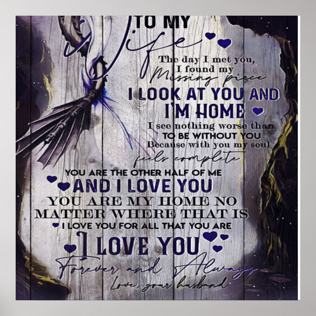 Affiche À ma femme | Citations Drôle À La Femme | Nouveau  (Devant)