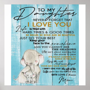 Affiche À MA FILLE   Cadeau Pour Votre Enfant