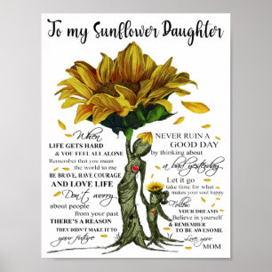 Affiche À ma fille de tournesol