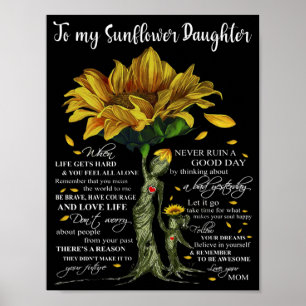 Affiche À ma fille de tournesol