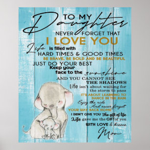 AFFICHE À MA FILLE   JOLI CADEAU POUR LA FILLE