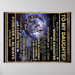 Affiche À Ma Fille Papillons Cadeau, Fille Anniversaire