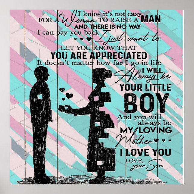 Affiche À Ma Mère, Cadeau Pour Maman, Lettre À Maman (Devant)