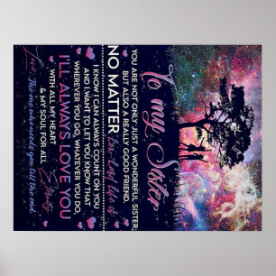 Affiche À Ma Soeur Lady Girl Cadeau, Soeur Cadeau Annivers